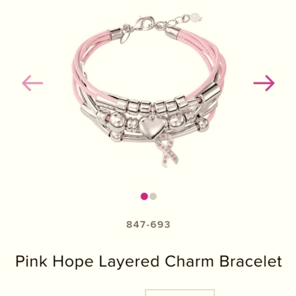 Breast cancer charm bracelet